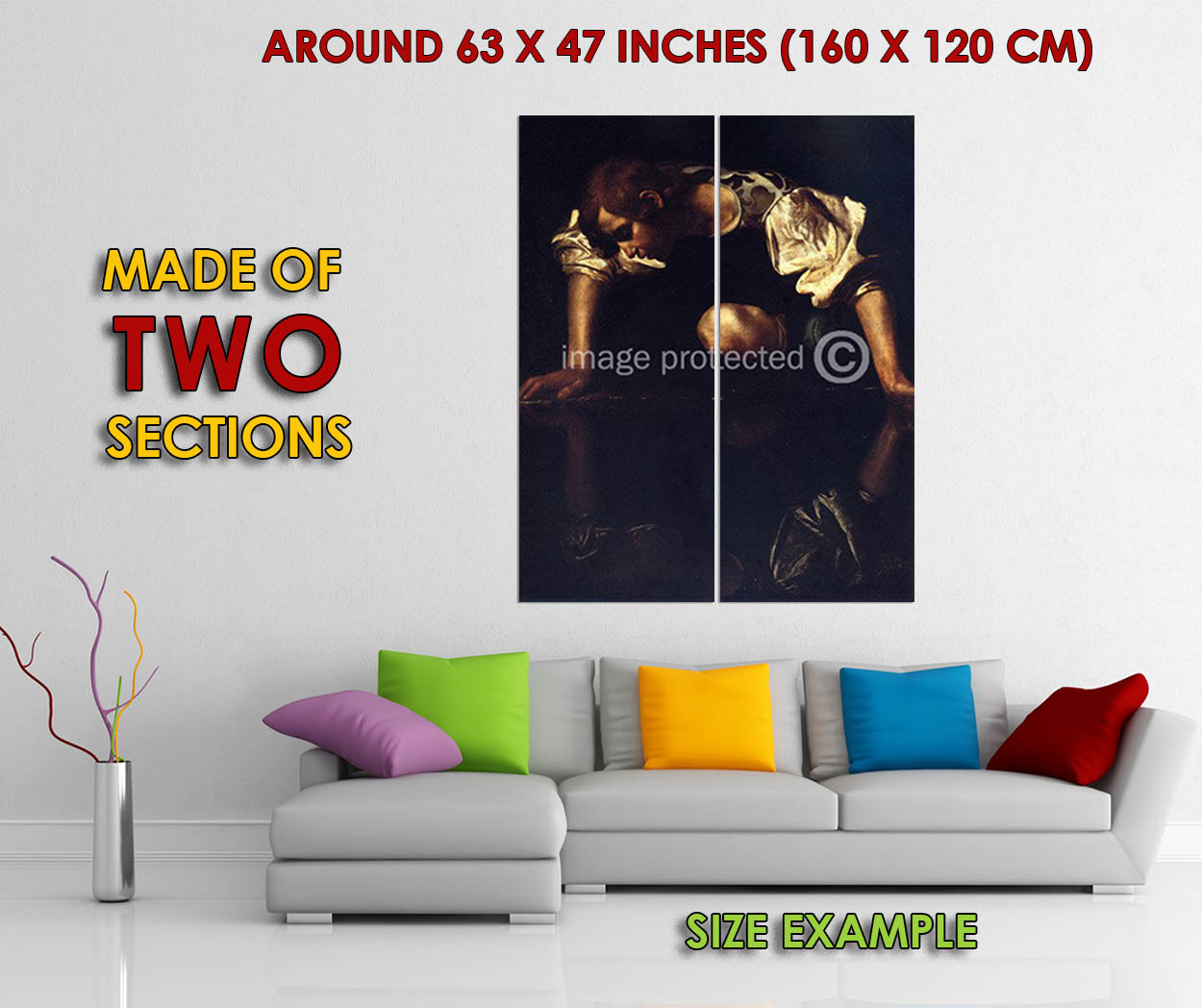 175012 Caravaggio Fine Art Narcissus Decor WALL PRINT POSTER US