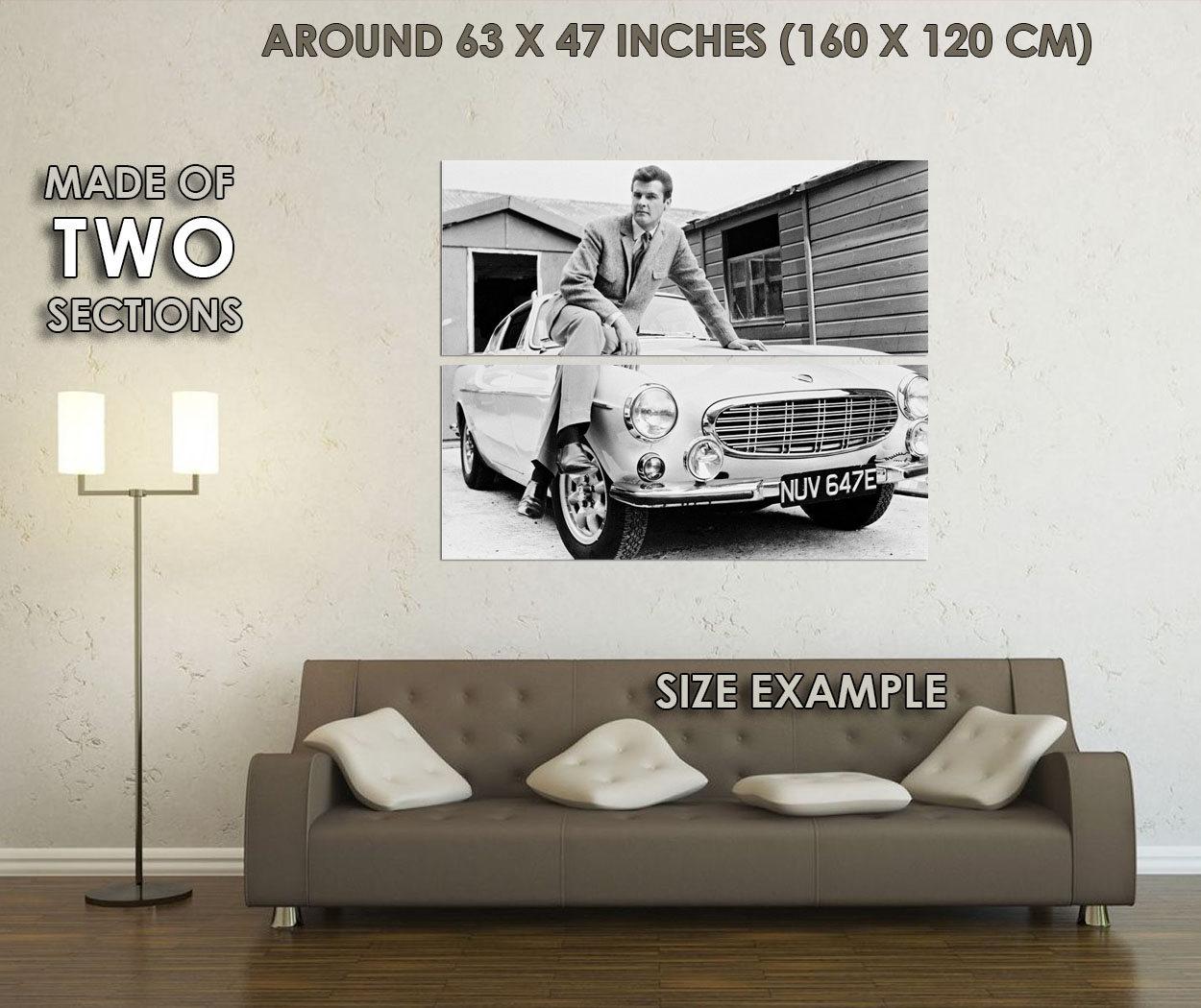 235140 Roger Moore The Saint Sitting On Volvo WALL PRINT POSTER CA