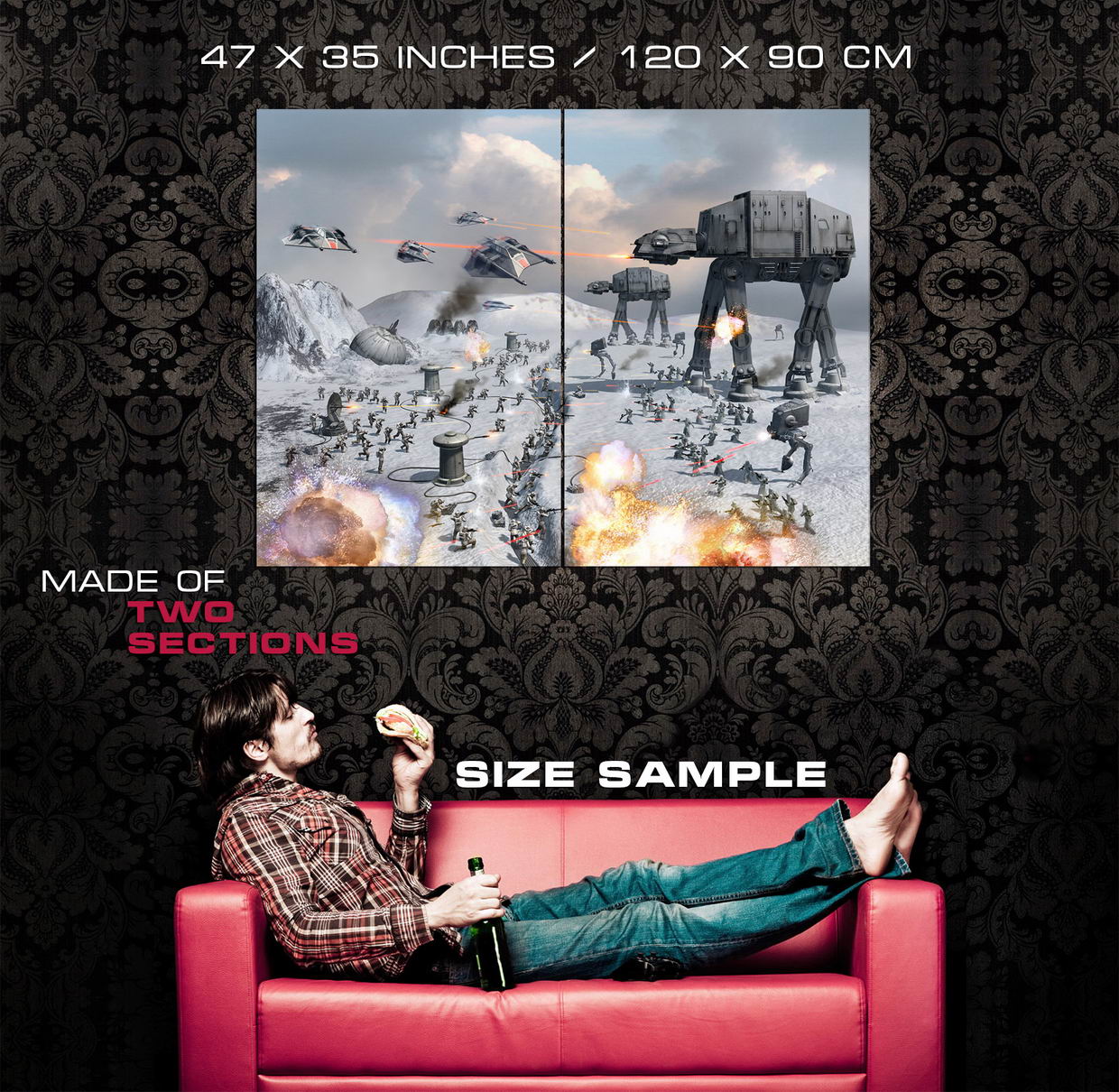 Epic Battle Hoth AT-AT Star Wars Wall Print POSTER US