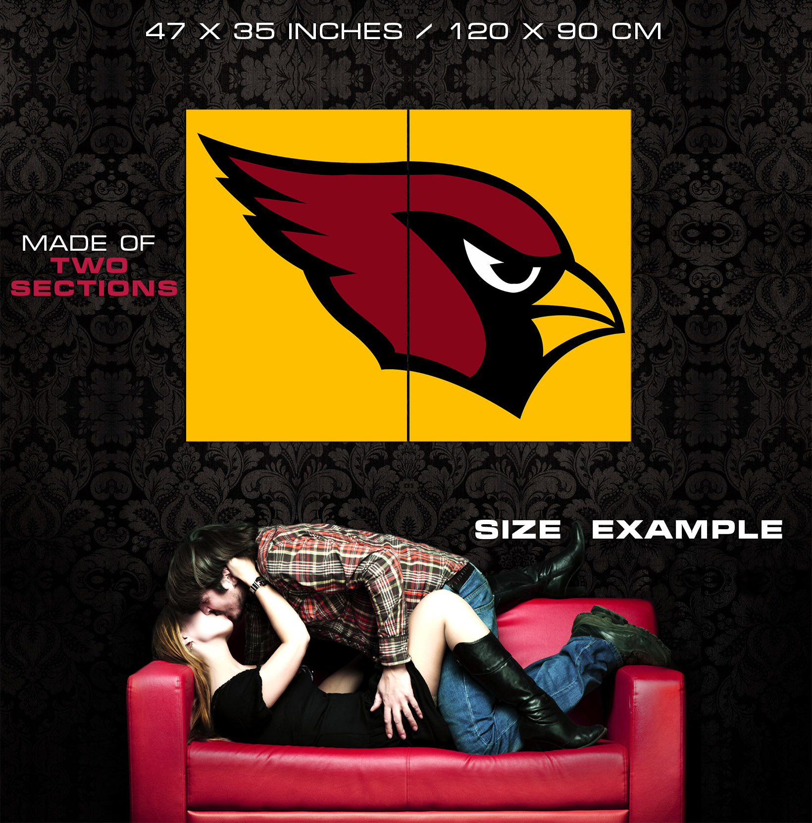 Arizona Cardinals Football Logo Hockey Art Huge Giant Print POSTER Plakat