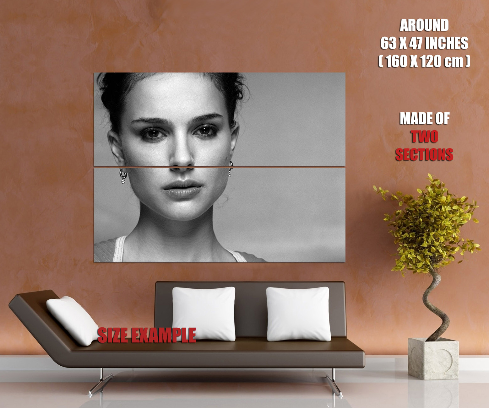 Natalie Portman Amazing BW Portrait Hot Beautiful Giant Print POSTER Plakat