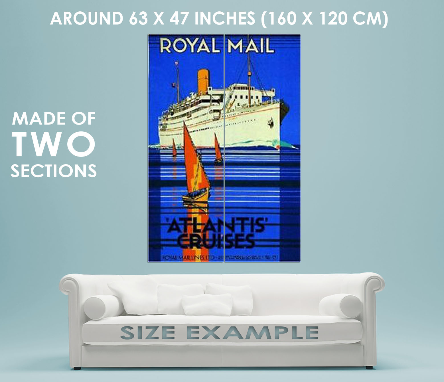 96925 1920s English Royal Mail Atlantis Ocean Liner Decor Wall Print Poster