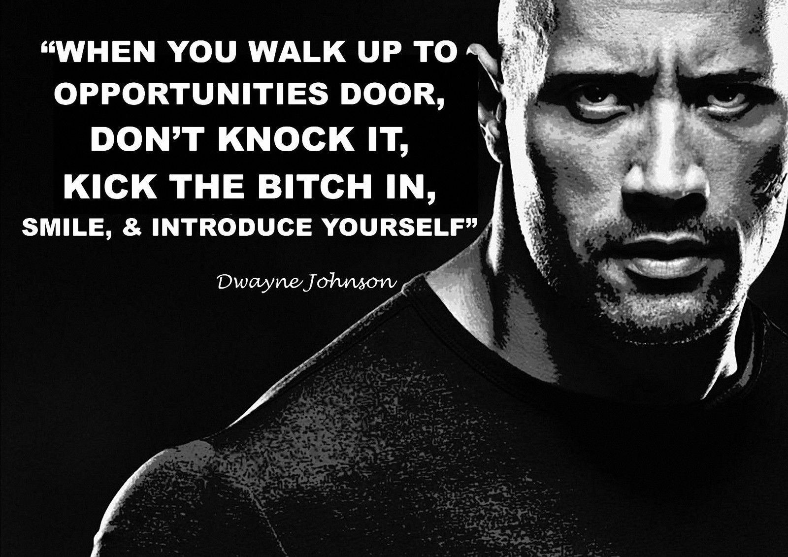 63555 DWAYNE JOHNSON THE ROCK INSPIRATIONAL QUOTE Wall POSTER Print