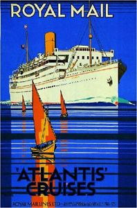 96925 1920s English Royal Mail Atlantis Ocean Liner Decor Wall Print Poster