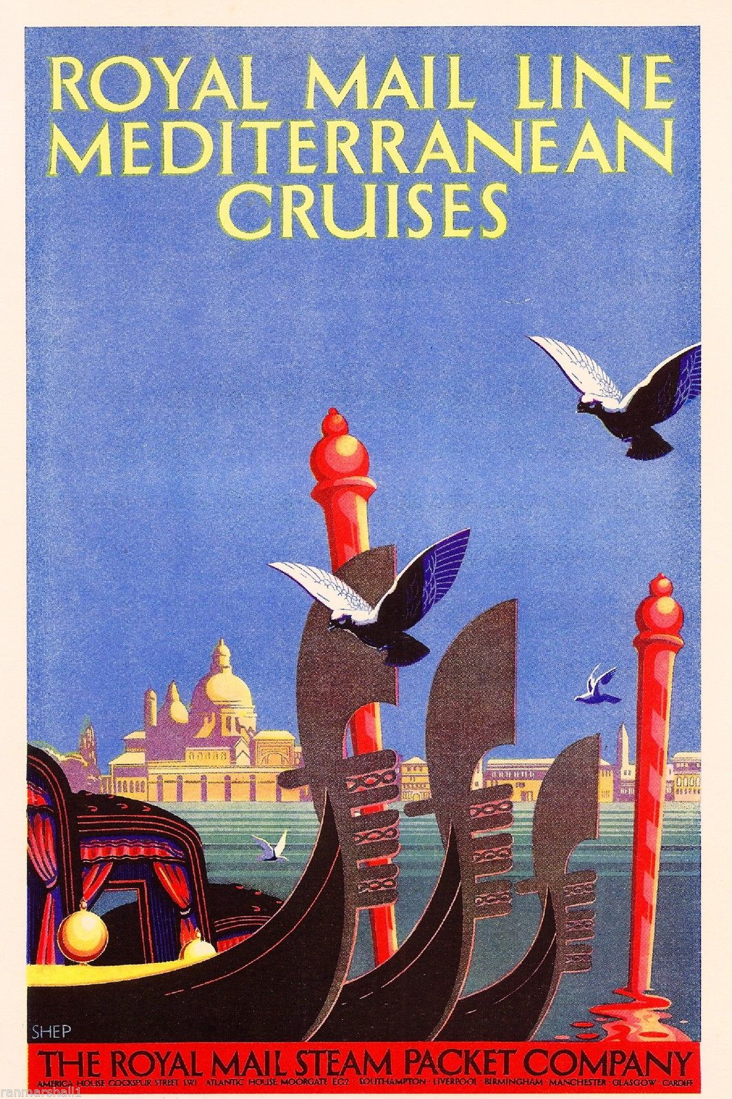 98220 Royal Mail Line London Cruises Ocean Liner Decor Wall Print Poster