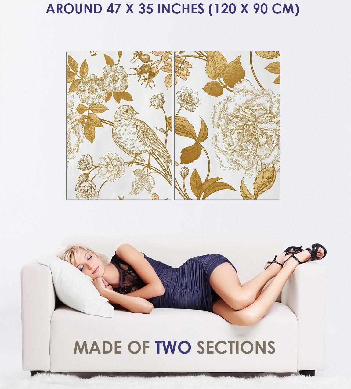 Details zu 251908 Delicate Gold Flower Pattern AFFICHE POSTER Neu Neu