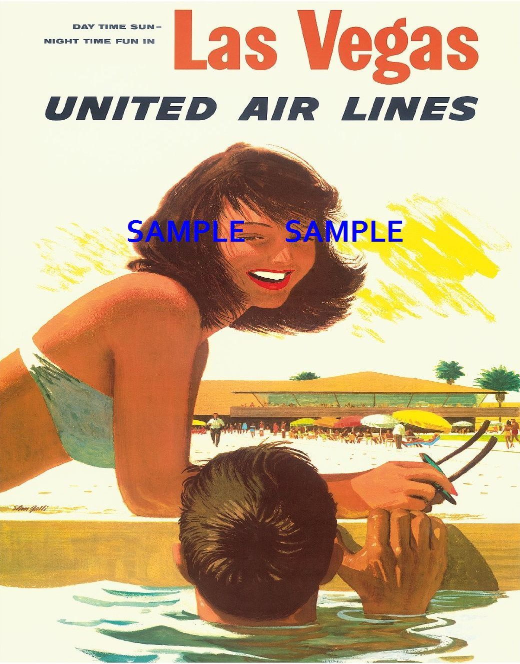 100479 United Air Line Travel Las Vegas Decor WALL PRINT POSTER AU 100479 United Air Line Travel Las Vegas Decor WALL PRINT POSTER AU