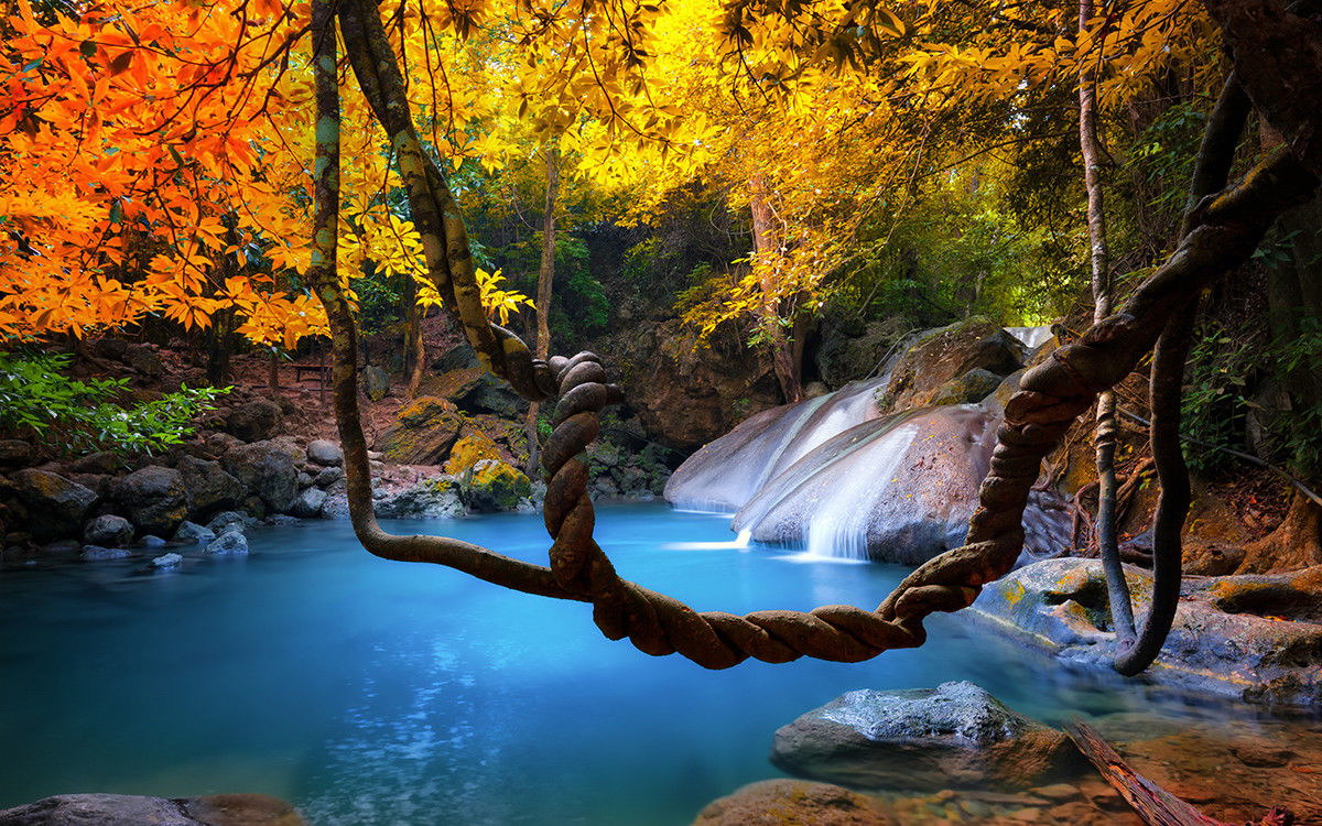 125651 Amazing beauty of Asian nature Tropical waterfal WALL PRINT POSTER CA 125651 Amazing beauty of Asian nature Tropical waterfal WALL PRINT POSTER CA