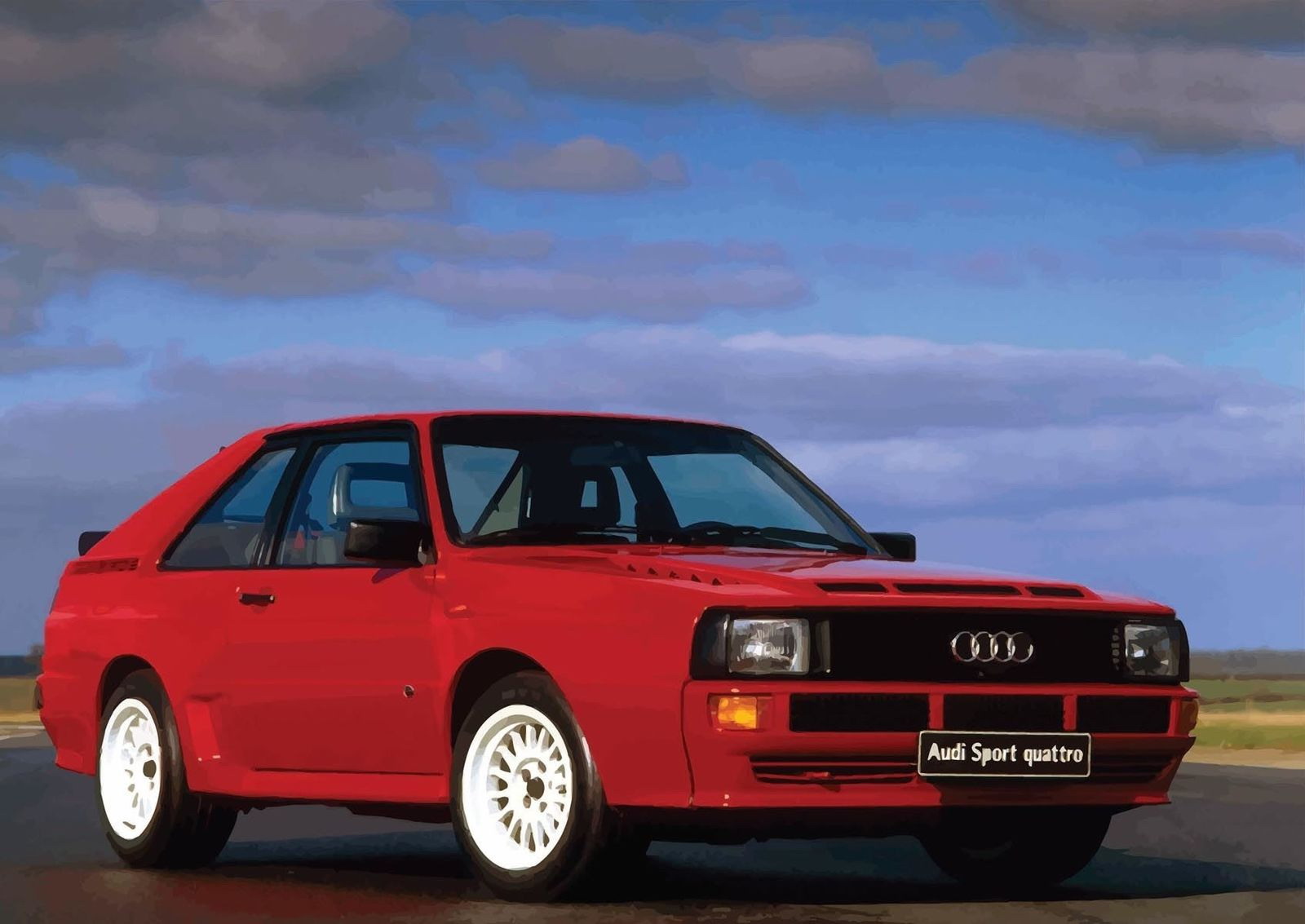 138739 AUDI SPORT QUATTRO RED RALLY CAR Wall Print Poster UK £13.14