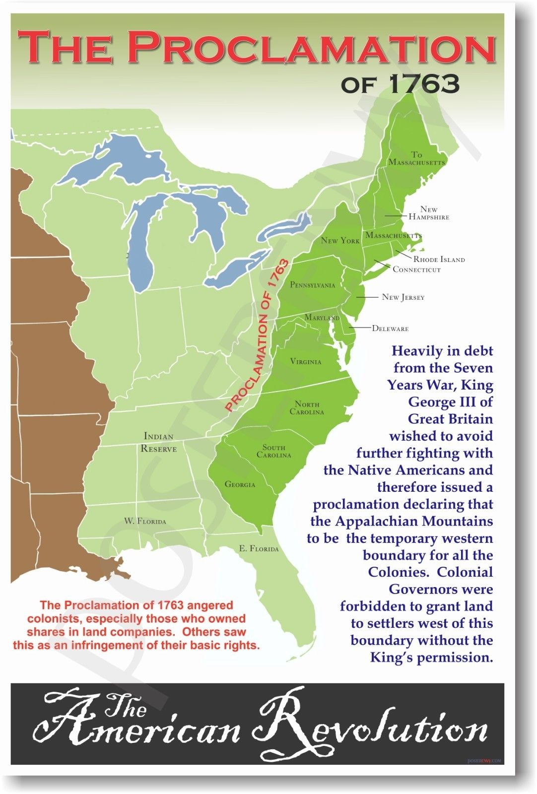 173334 Proclamation of 1763 American Revolution History WALL PRINT POSTER US 173334 Proclamation of 1763 American Revolution History WALL PRINT POSTER US