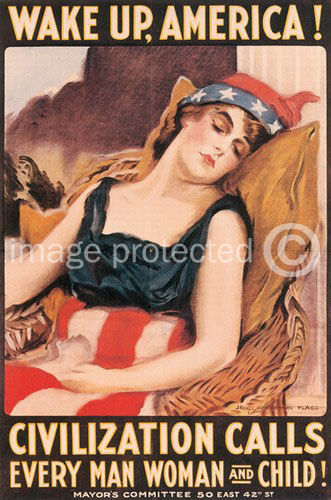 174557 Wake Up America World War I US Military Vintage WALL PRINT POSTER CA 174557 Wake Up America World War I US Military Vintage WALL PRINT POSTER CA