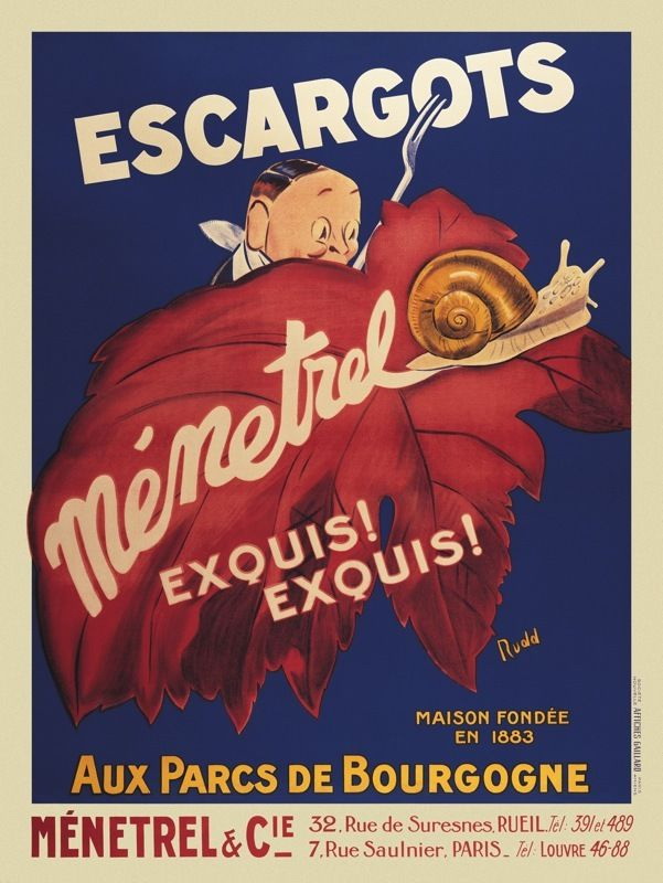 176238 VINTAGE FOOD Escargots Menetrel by Vintage Decor WALL PRINT POSTER AU 176238 VINTAGE FOOD Escargots Menetrel by Vintage Decor WALL PRINT POSTER AU