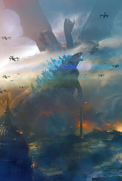 283063 Godzilla King of the Monsters Fighting Movie PRINT POSTER