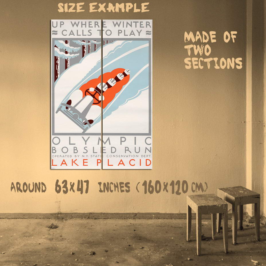 362052 Olympics Lake Placid Nueva York Juegos de Carrera en Bobsled Correr De Colección