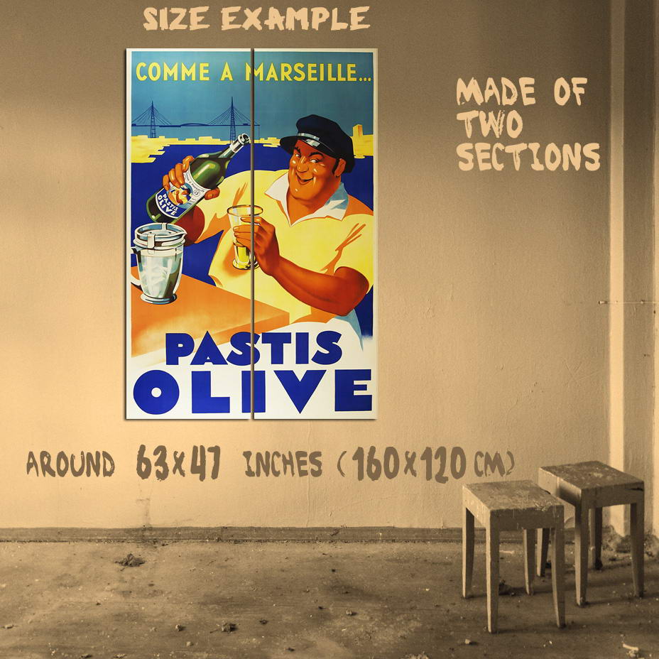 365010 Marseille Pastis Olive Vintage French Drink Art Wall Print Poster Plakat
