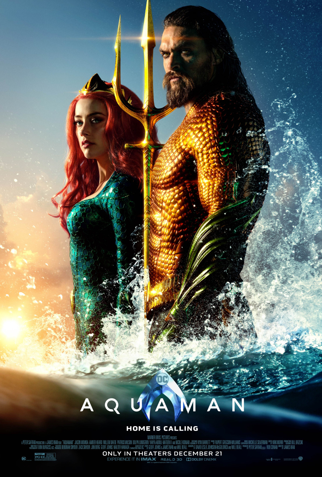 368493 Aquaman Movie Jason Momoa Amber Heard Mera Vulko Print Poster