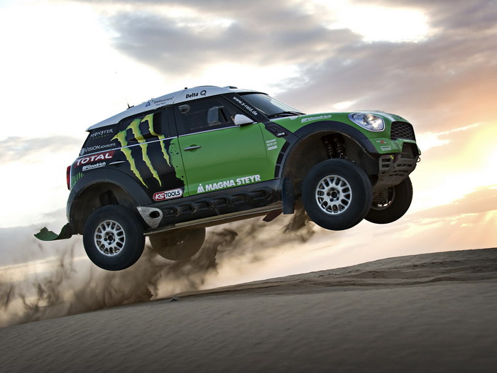 Mini Cooper Jump Dust Car Wall Print POSTER AU Mini Cooper Jump Dust Car Wall Print POSTER AU