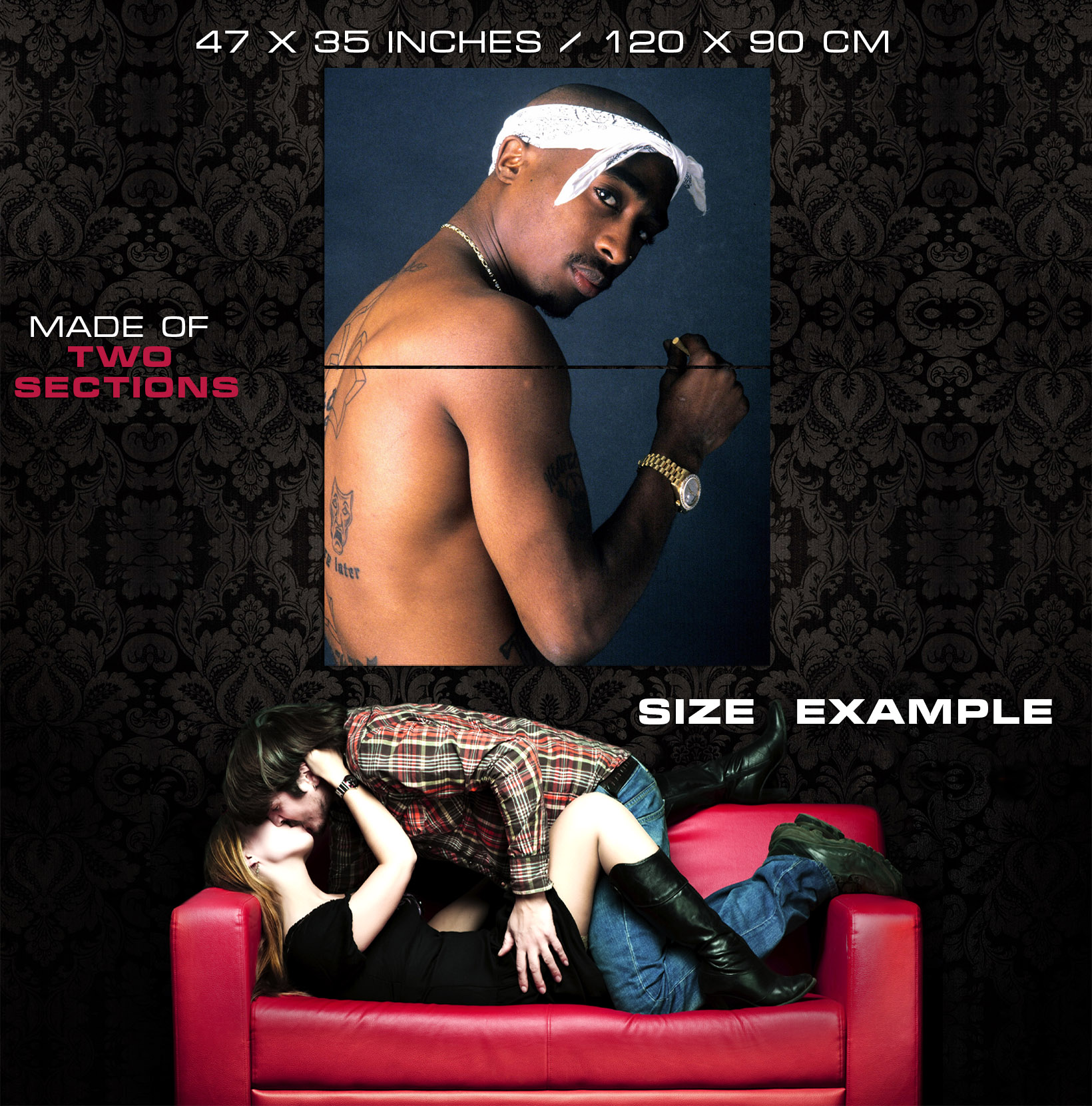 V2867 2Pac Tupac Amaru Shakur Tattoos Rapper Hip-Hop Rap WAND POSTER DRUCK UK - Bild 11 von 13