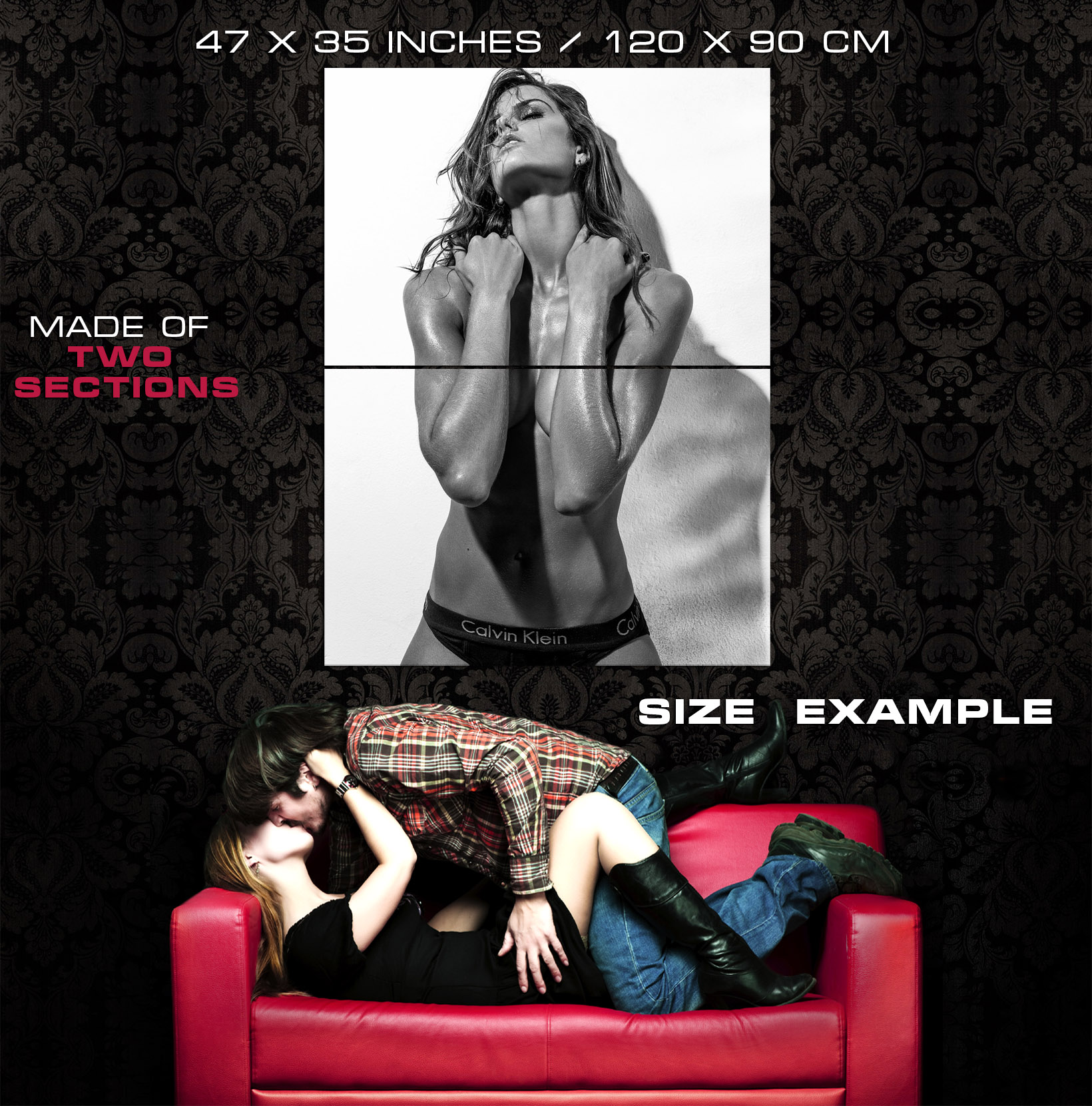 V3558 Izabel Goulart Modelo Caliente Sexy Cuerpo BW Decoración PÓSTER DE PARED IMPRESIÓN UK - Imagen 11 de 13