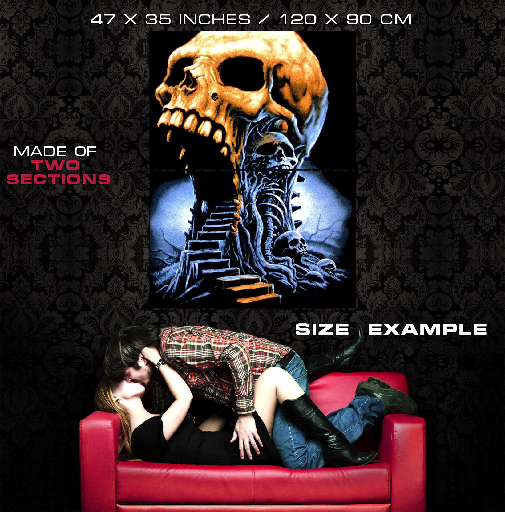 V5301 Skull Horror Hot Old Retro Vintage Decor WALL POSTER PRINT - Picture 11 of 13