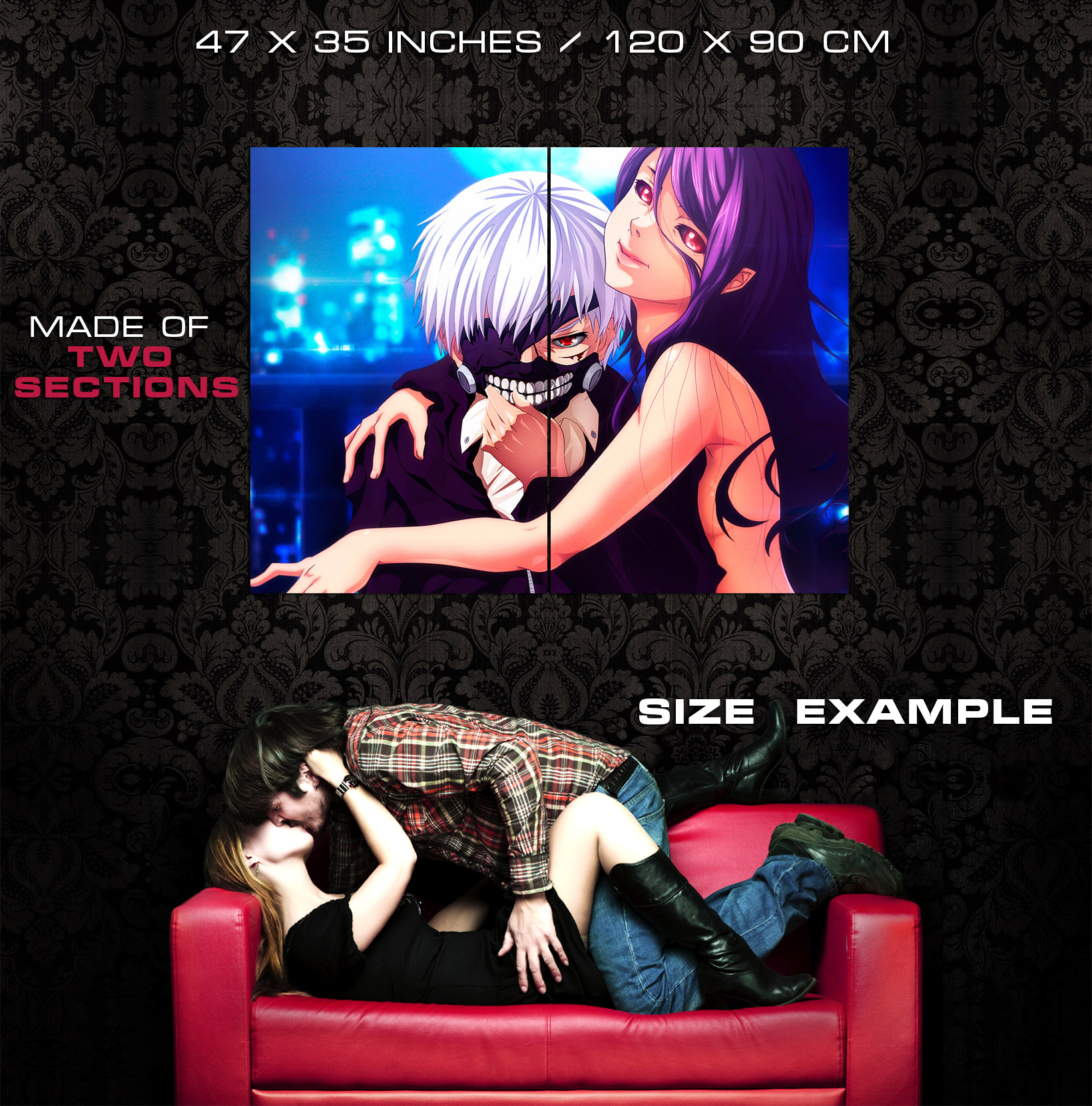 V6482 Tokyo Ghoul Ken Kaneki Kamishiro Rize Manga Decor WALL POSTER PRINT UK - Picture 11 of 13