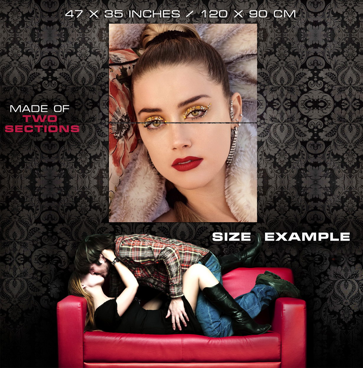 V7039 Ámbar Oído Labios Rojos Increíble Cara Retrato Actriz PÓSTER DE PARED IMPRESIÓN UK - Imagen 11 de 13