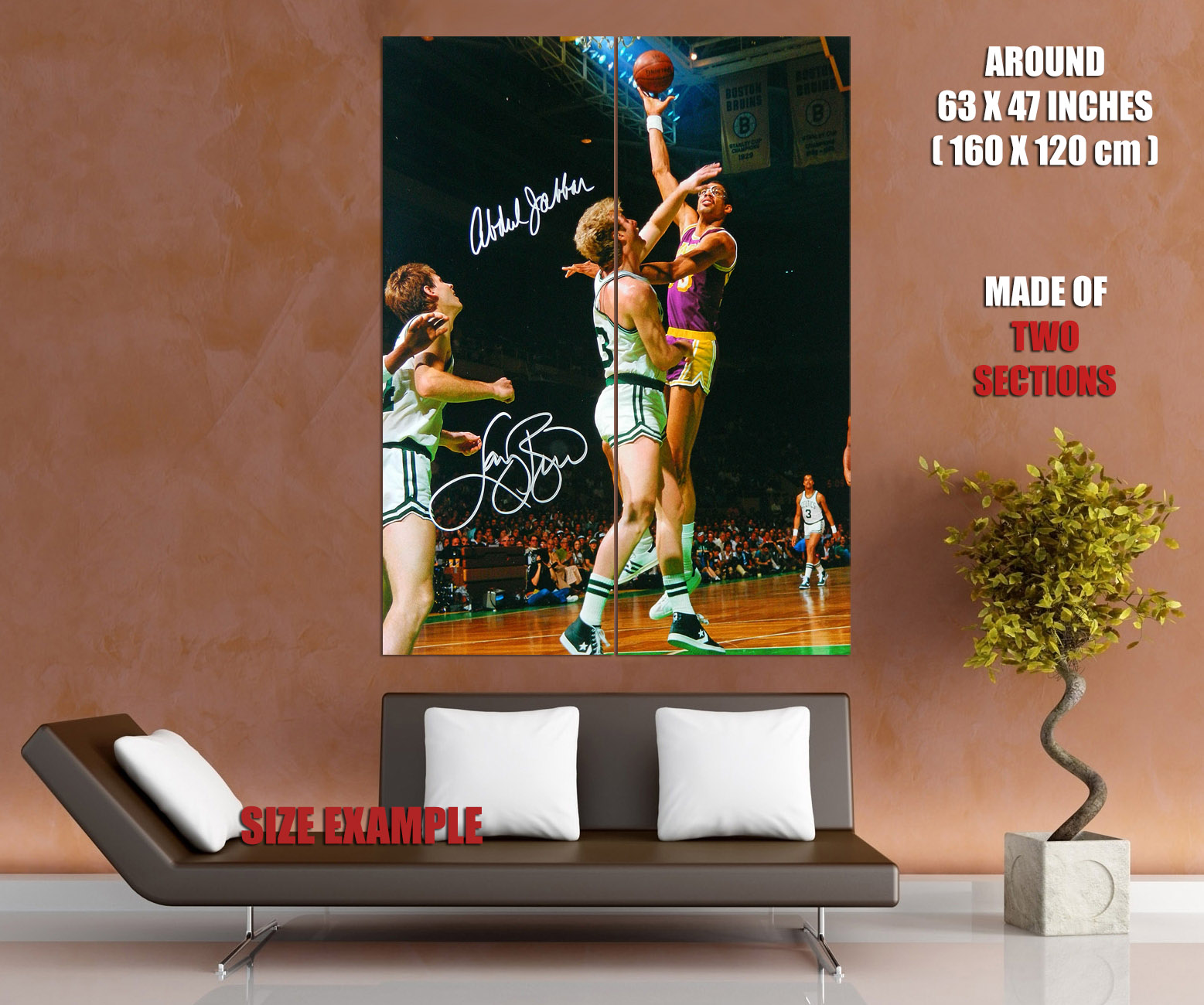 PÓSTER DE PARED V0680 Kareem Abdul-Jabbar vs Larry Bird Lakers decoración deportiva impresión reino unido - Imagen 12 de 13