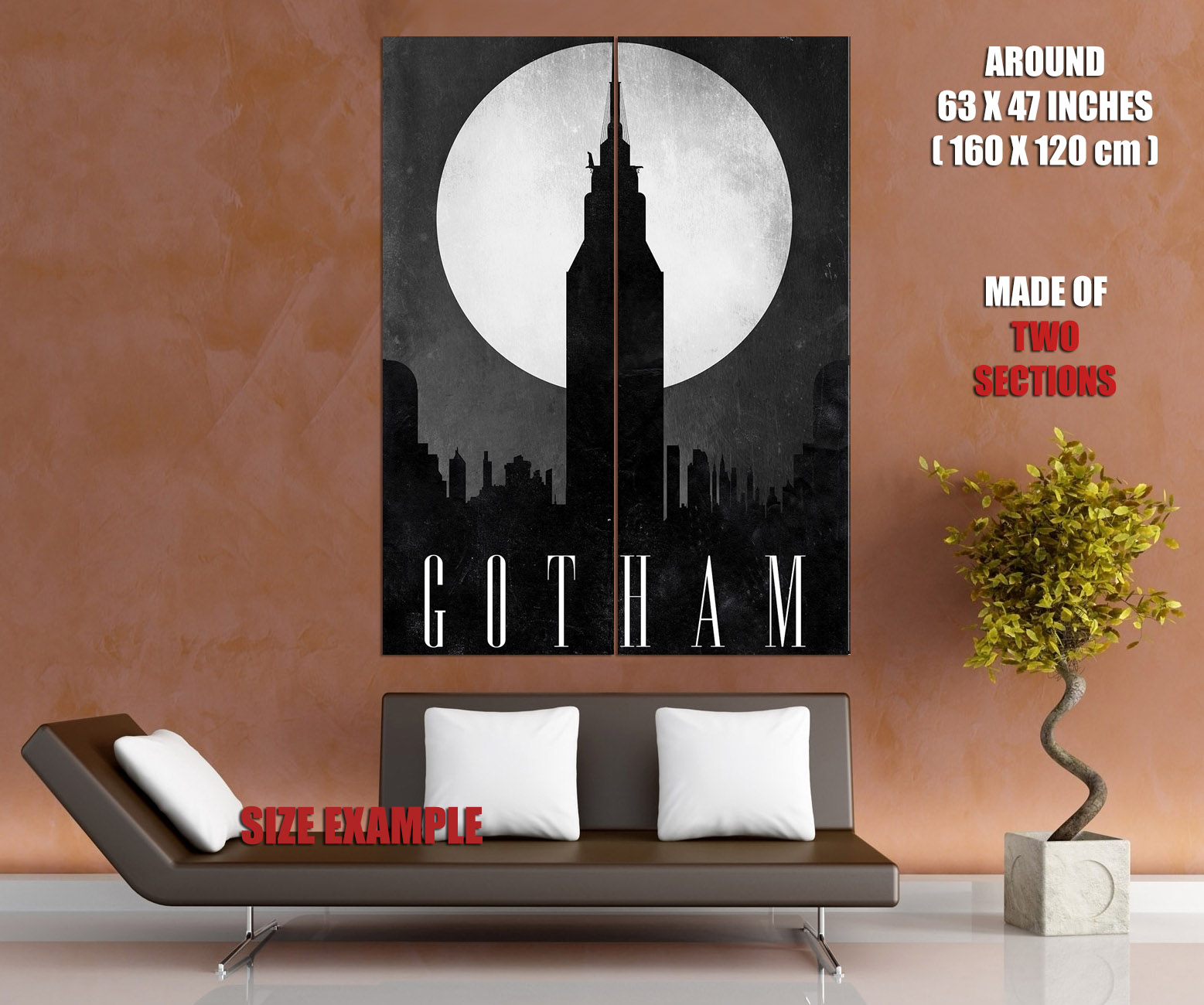 V1115 Gotham City Skyline Caballero Oscuro Noche Luna Arte Decoración PÓSTER DE PARED IMPRESIÓN REINO UNIDO - Imagen 12 de 13
