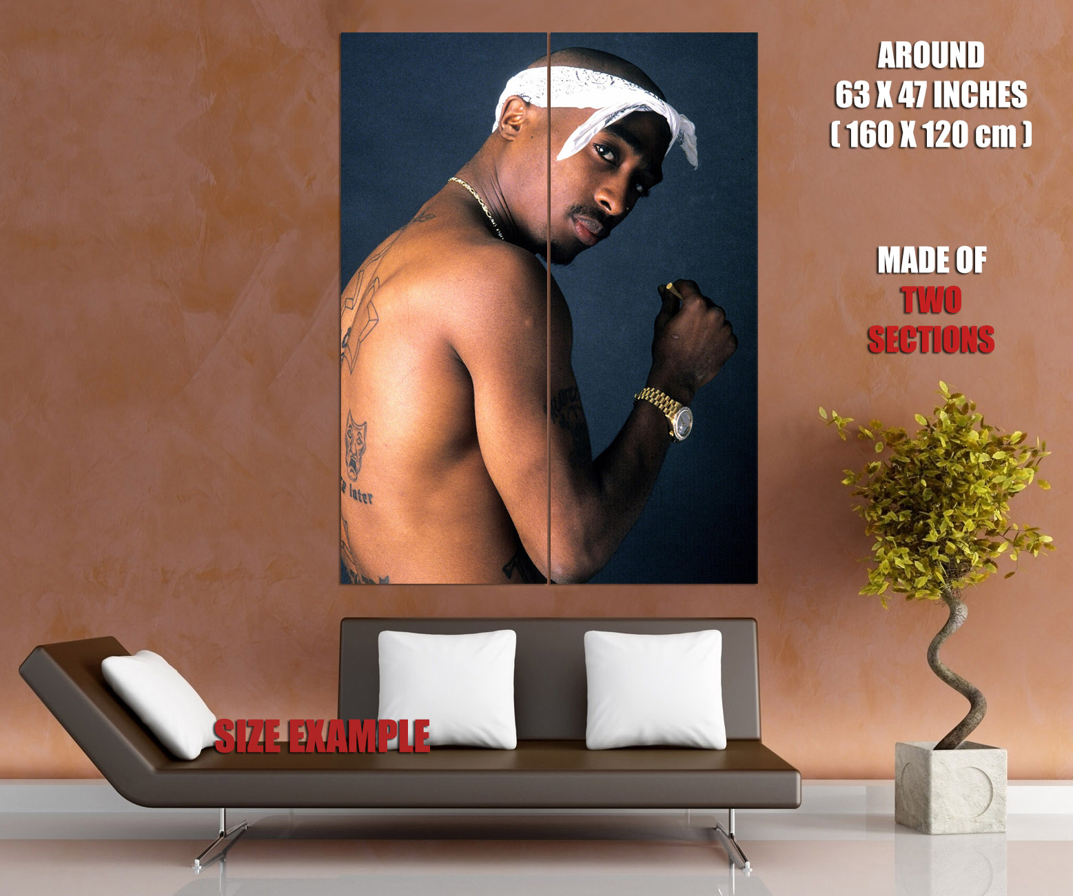 V2867 2Pac Tupac Amaru Shakur Tattoos Rapper Hip-Hop Rap WAND POSTER DRUCK UK - Bild 12 von 13
