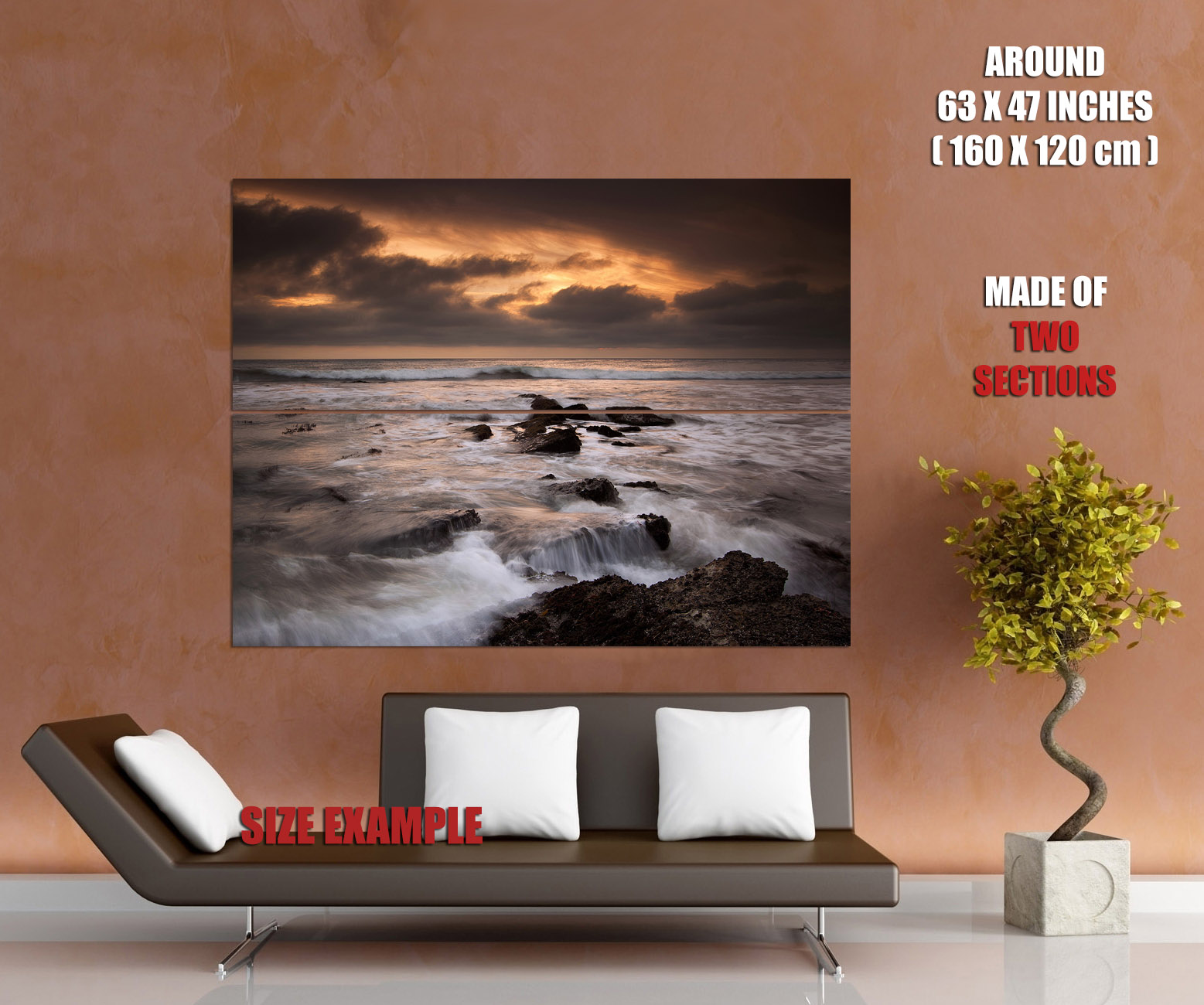 V5587 Sunset Sea Rocks Waves Foam Beautiful Nature Decor WALL POSTER PRINT UK - Picture 12 of 13