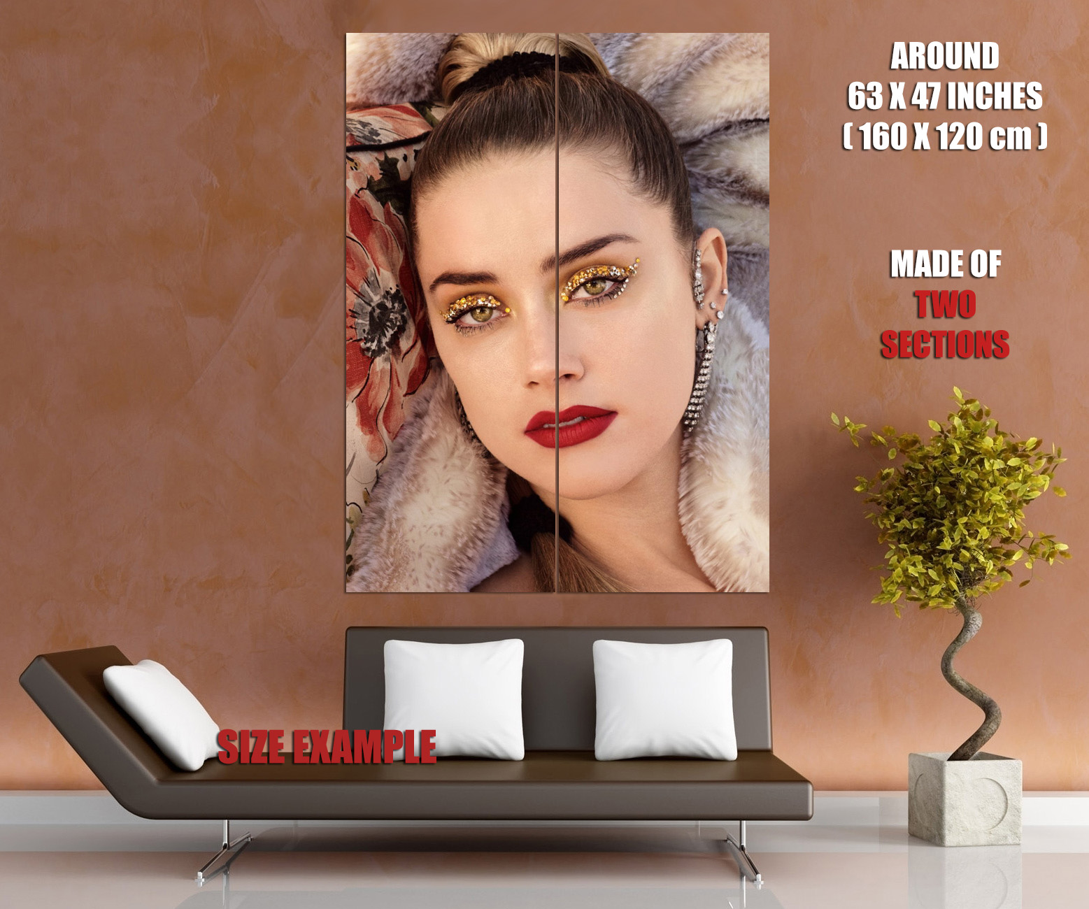 V7039 Ámbar Oído Labios Rojos Increíble Cara Retrato Actriz PÓSTER DE PARED IMPRESIÓN UK - Imagen 12 de 13