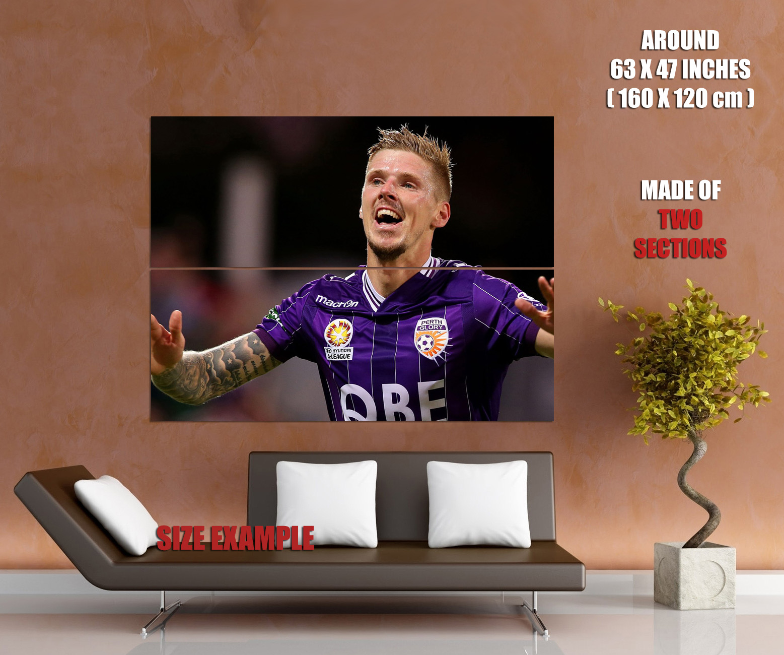 V8885 Andy Keogh Perth Glory Retrato Deportivo Jugador de Fútbol PÓSTER DE PARED IMPRESIÓN REINO UNIDO - Imagen 12 de 13