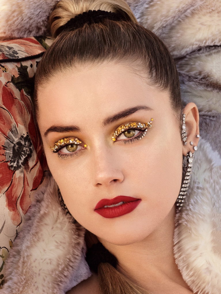 V7039 Ámbar Oído Labios Rojos Increíble Cara Retrato Actriz PÓSTER DE PARED IMPRESIÓN UK - Imagen 8 de 13