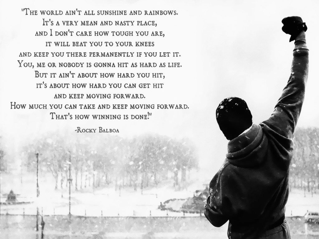 V7324 Rocky Balboa Quote Gym Boxing Motivation B&W Art BW WALL POSTER PRINT UK - Picture 8 of 13