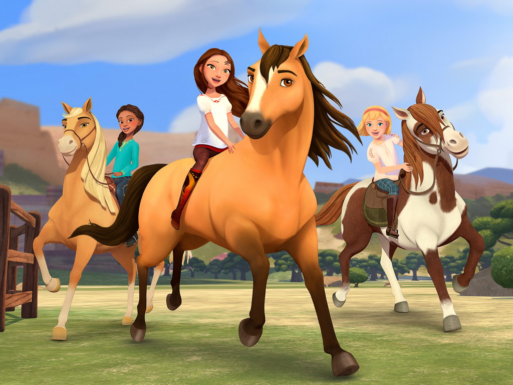 V8082 SPIRIT RIDING Free Characters Horse Cartoon Kids Art WALL POSTER